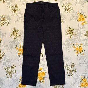 White House Black Market Size 2 Navy Patterned Pants